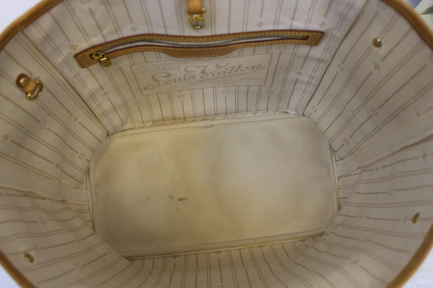 LOUIS VUITTON Damier Azur Neverfull MM Tote Bag