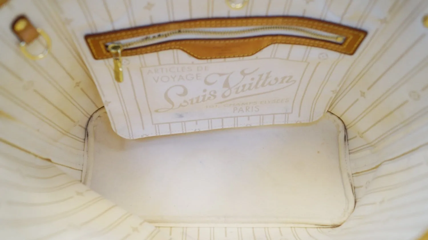 LOUIS VUITTON Damier Azur Neverfull PM Tote Bag