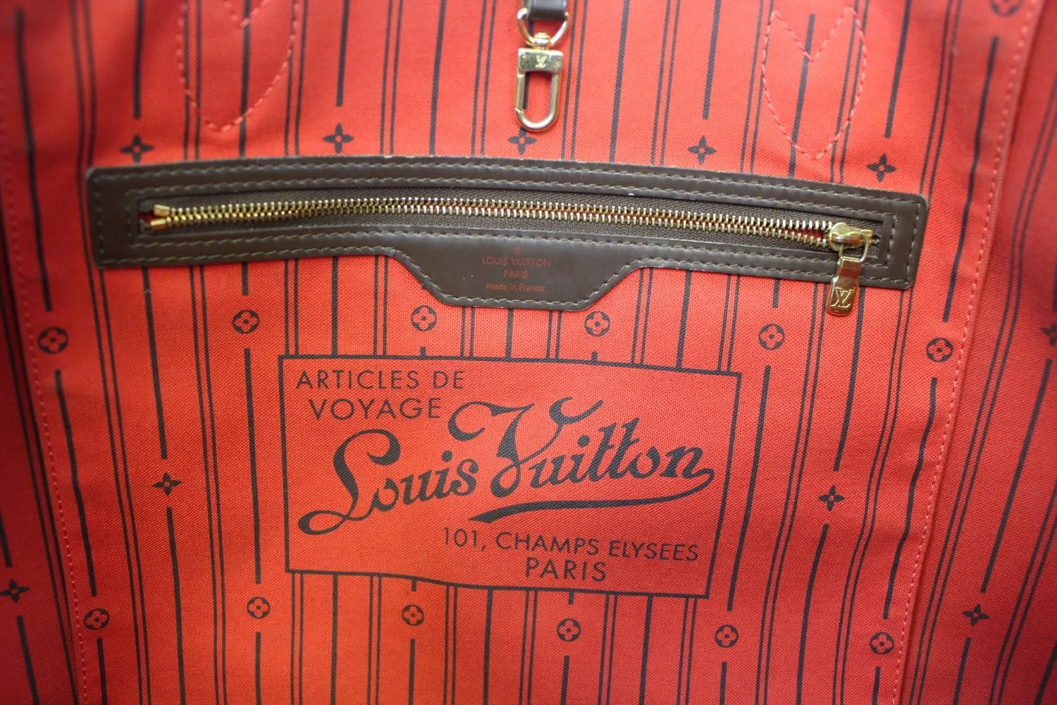 LOUIS VUITTON Damier Ebene Neverfull GM Tote Bag