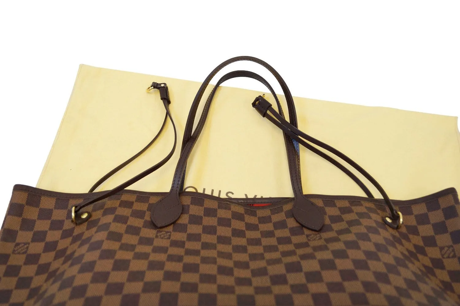 LOUIS VUITTON Damier Ebene Neverfull GM Tote Bag