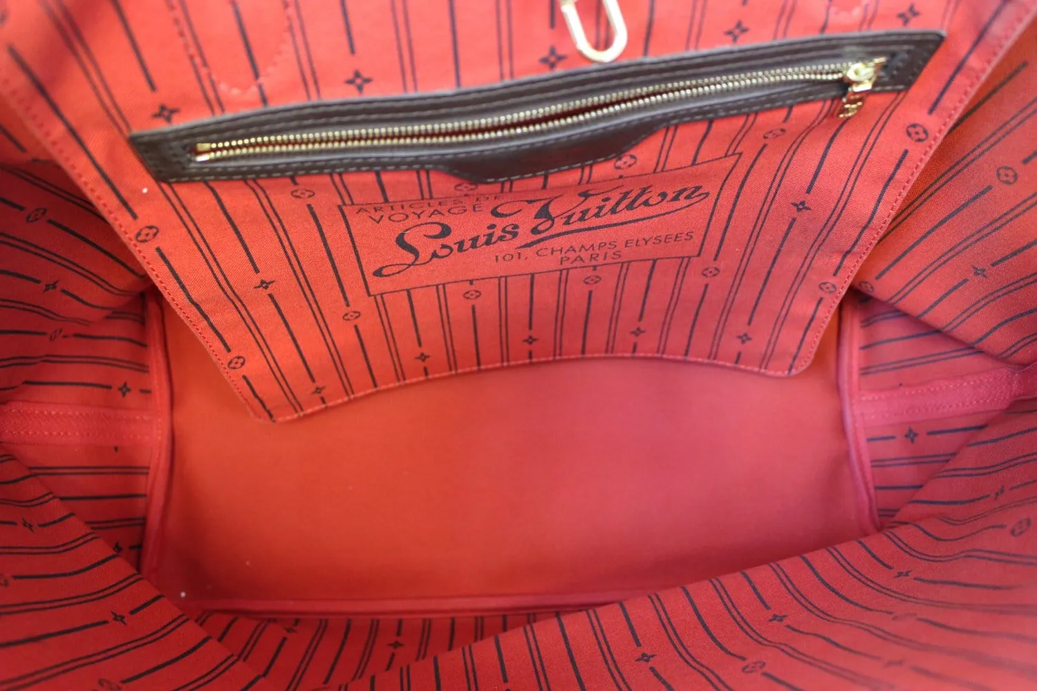 LOUIS VUITTON Damier Ebene Neverfull GM Tote Bag