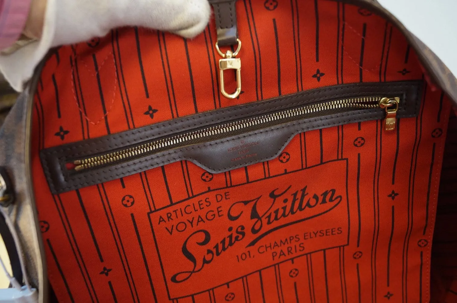 LOUIS VUITTON Damier Ebene Neverfull GM Tote Bag