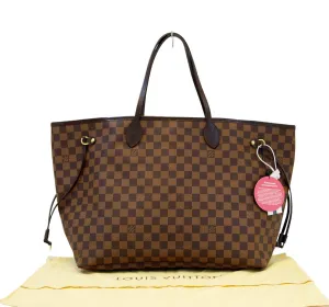 LOUIS VUITTON Damier Ebene Neverfull GM Tote Bag