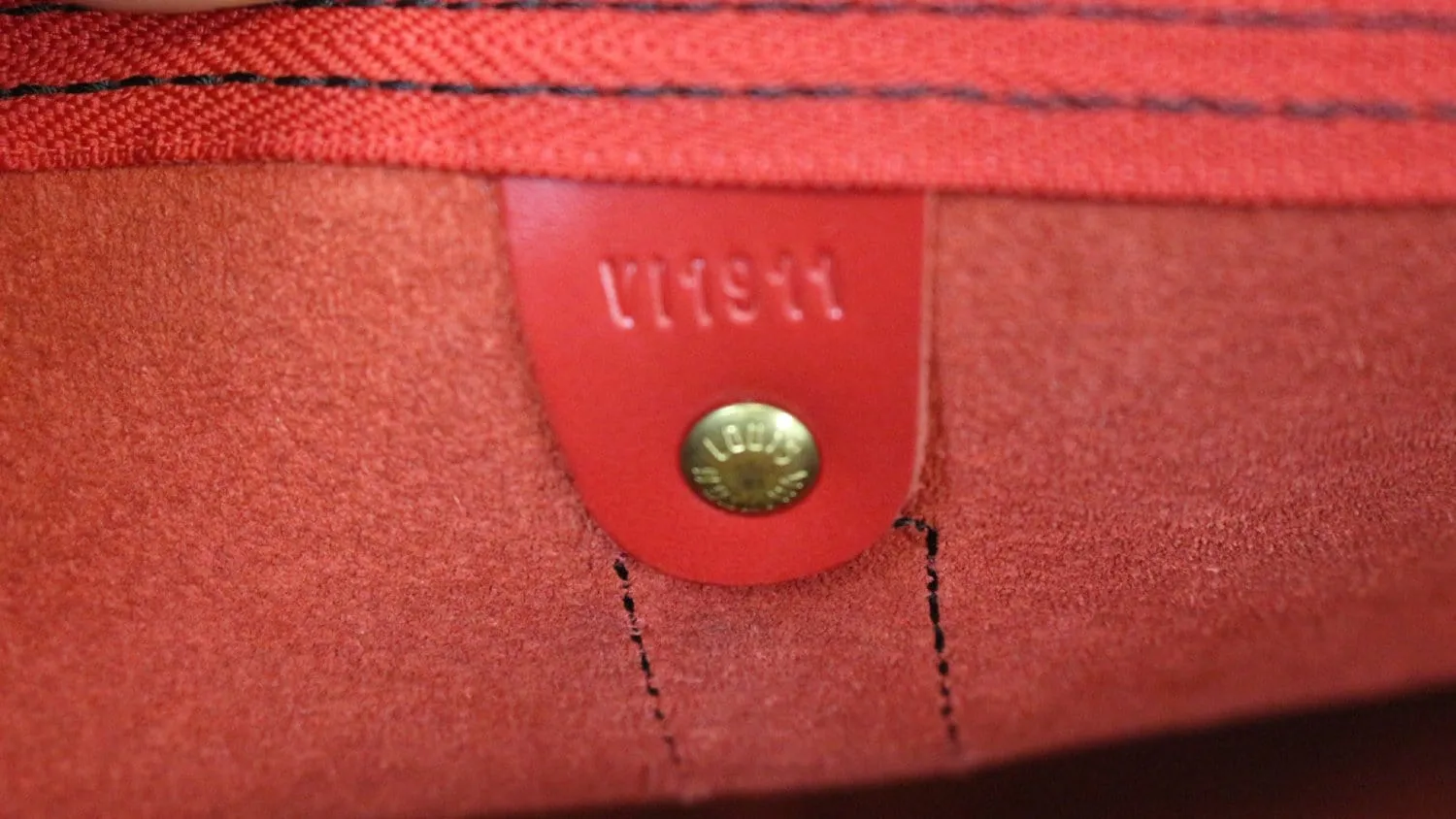 LOUIS VUITTON Epi Leather Red Keepall 45 Boston Bag