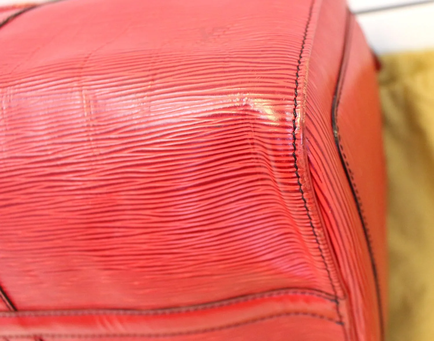 LOUIS VUITTON Epi Leather Red Keepall 45 Boston Bag