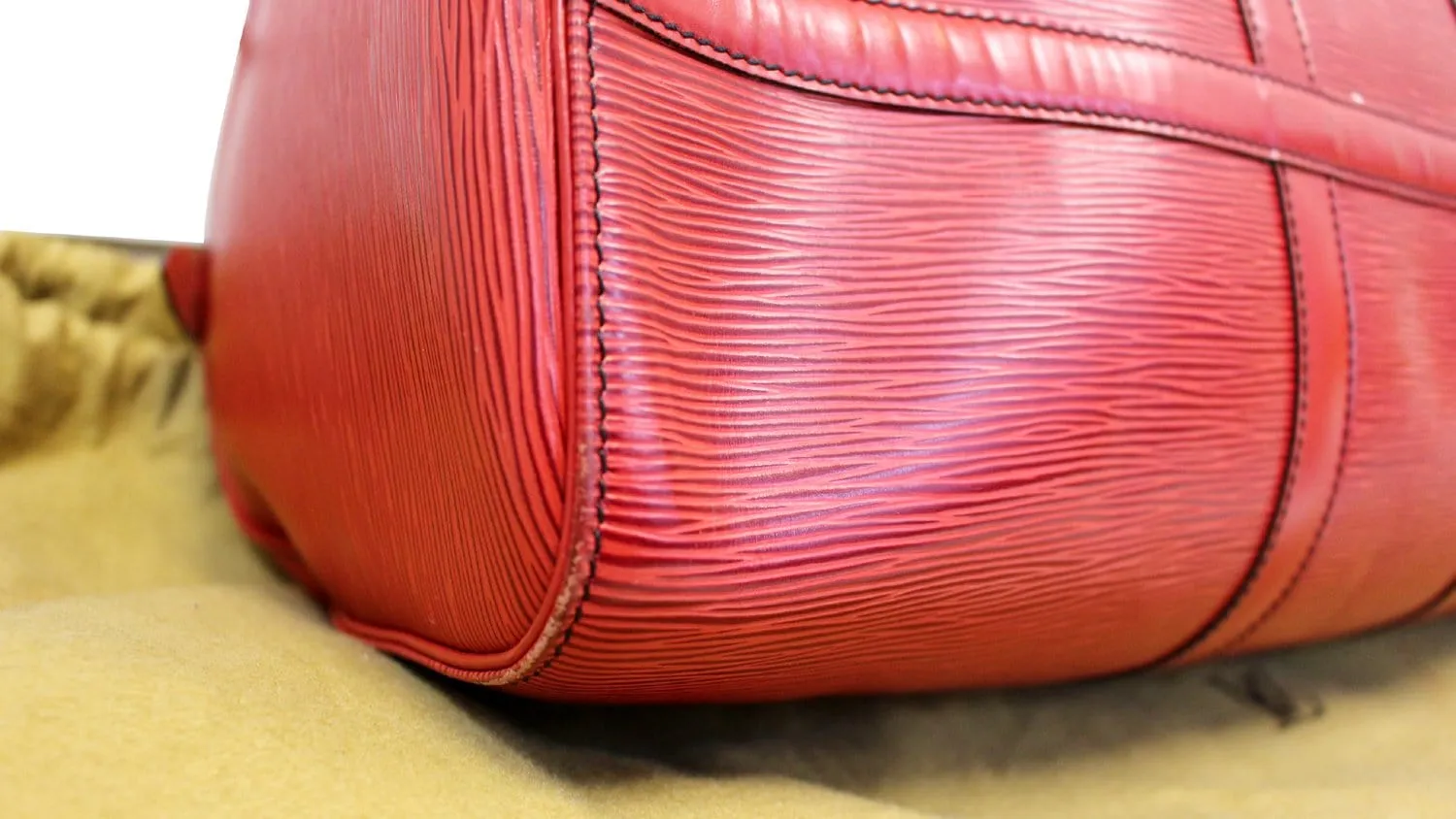 LOUIS VUITTON Epi Leather Red Keepall 45 Boston Bag