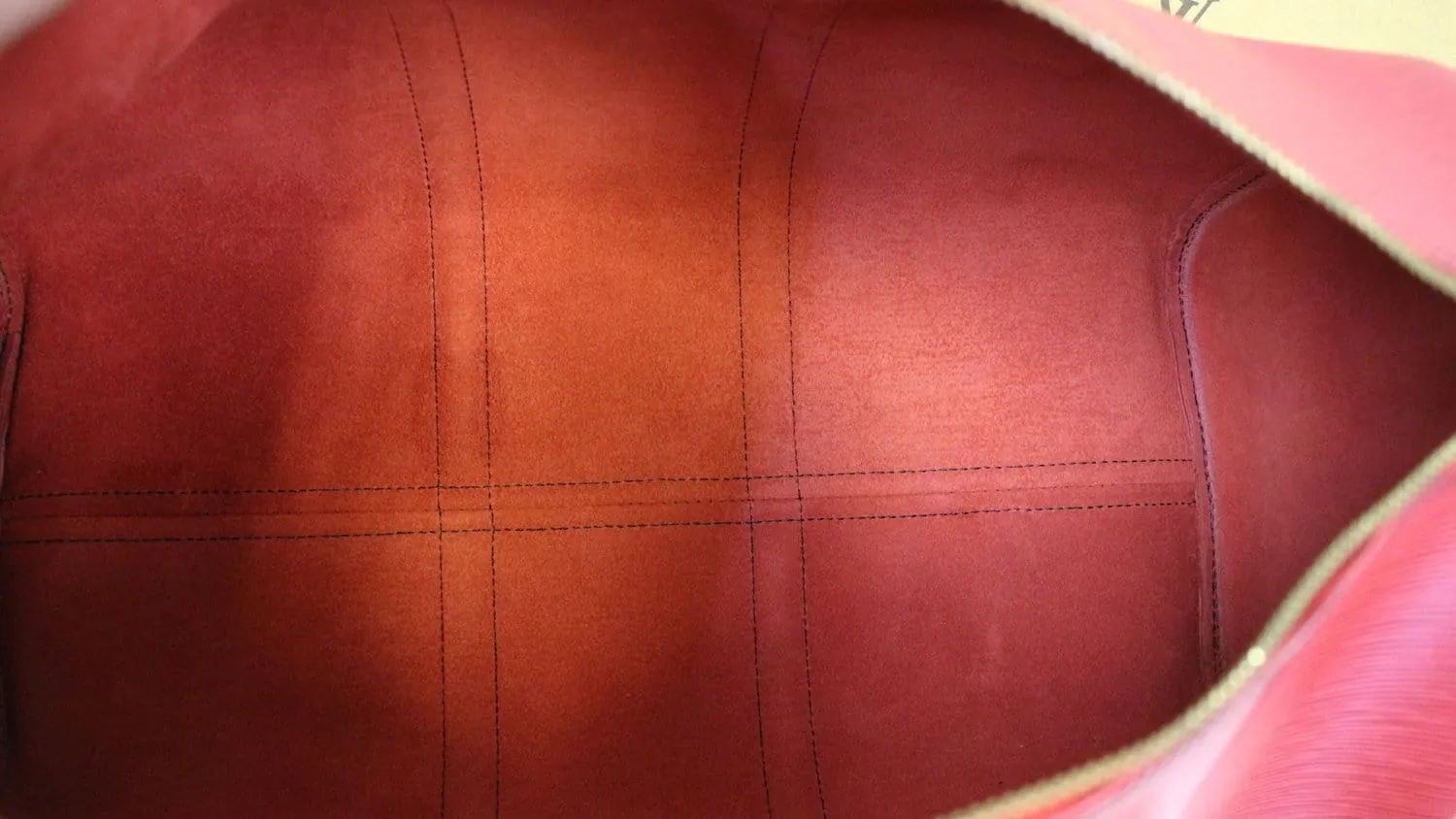 LOUIS VUITTON Epi Leather Red Keepall 45 Boston Bag