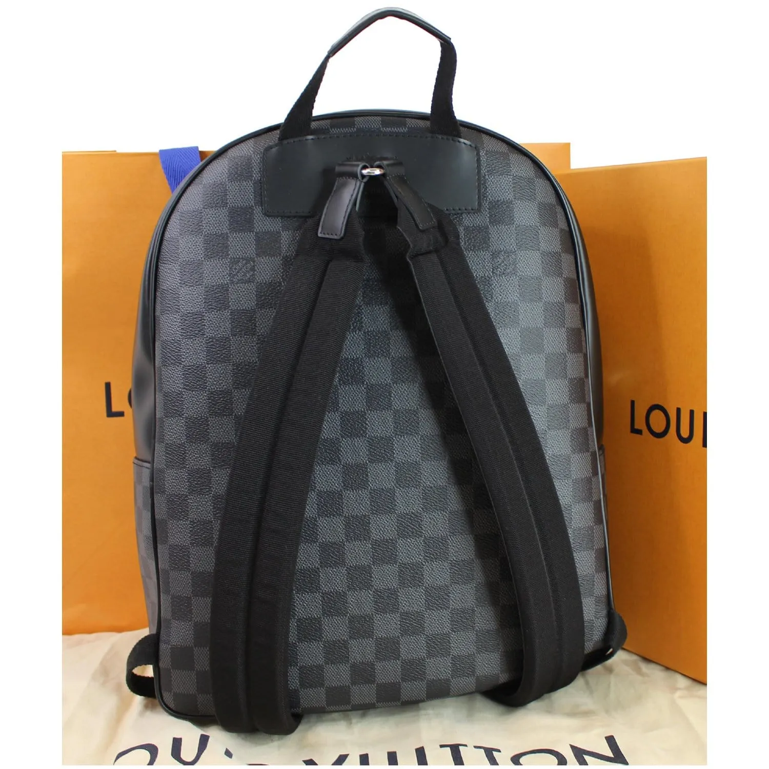LOUIS VUITTON Josh Damier Graphite Backpack Bag Black
