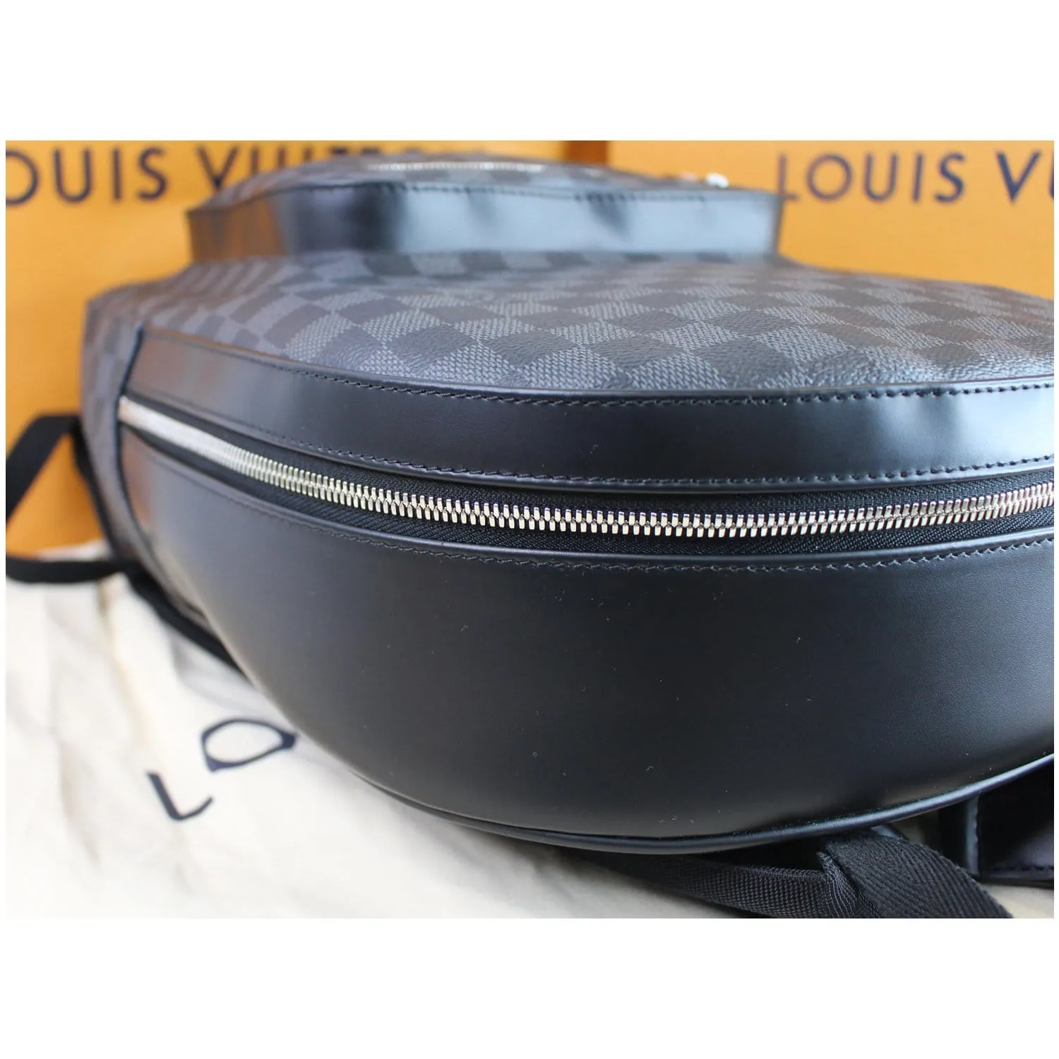 LOUIS VUITTON Josh Damier Graphite Backpack Bag Black