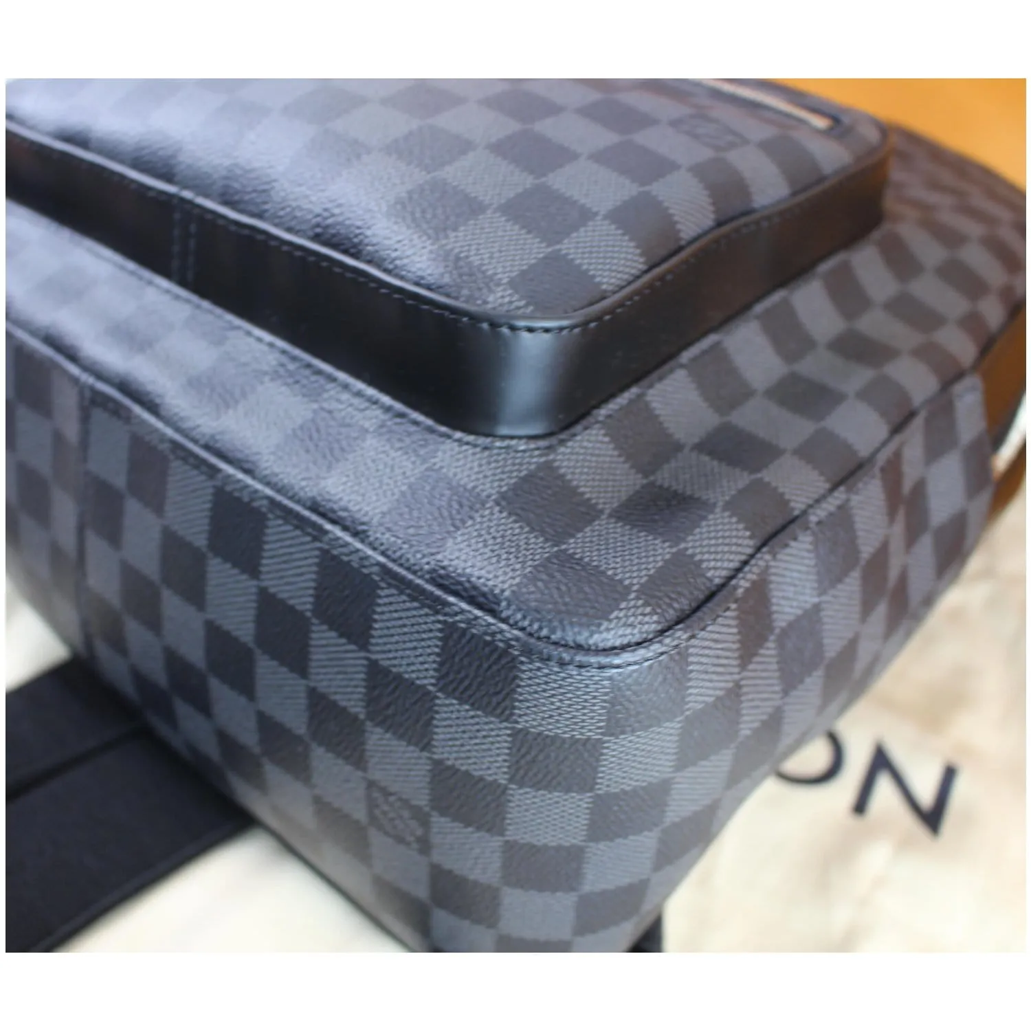 LOUIS VUITTON Josh Damier Graphite Backpack Bag Black