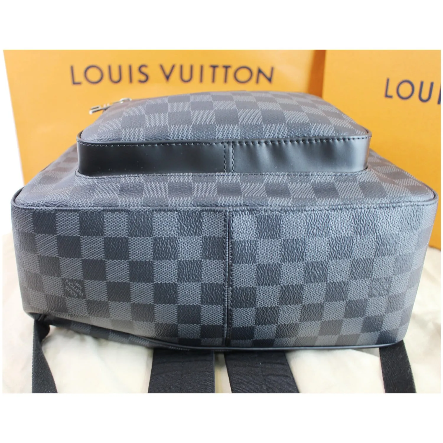 LOUIS VUITTON Josh Damier Graphite Backpack Bag Black