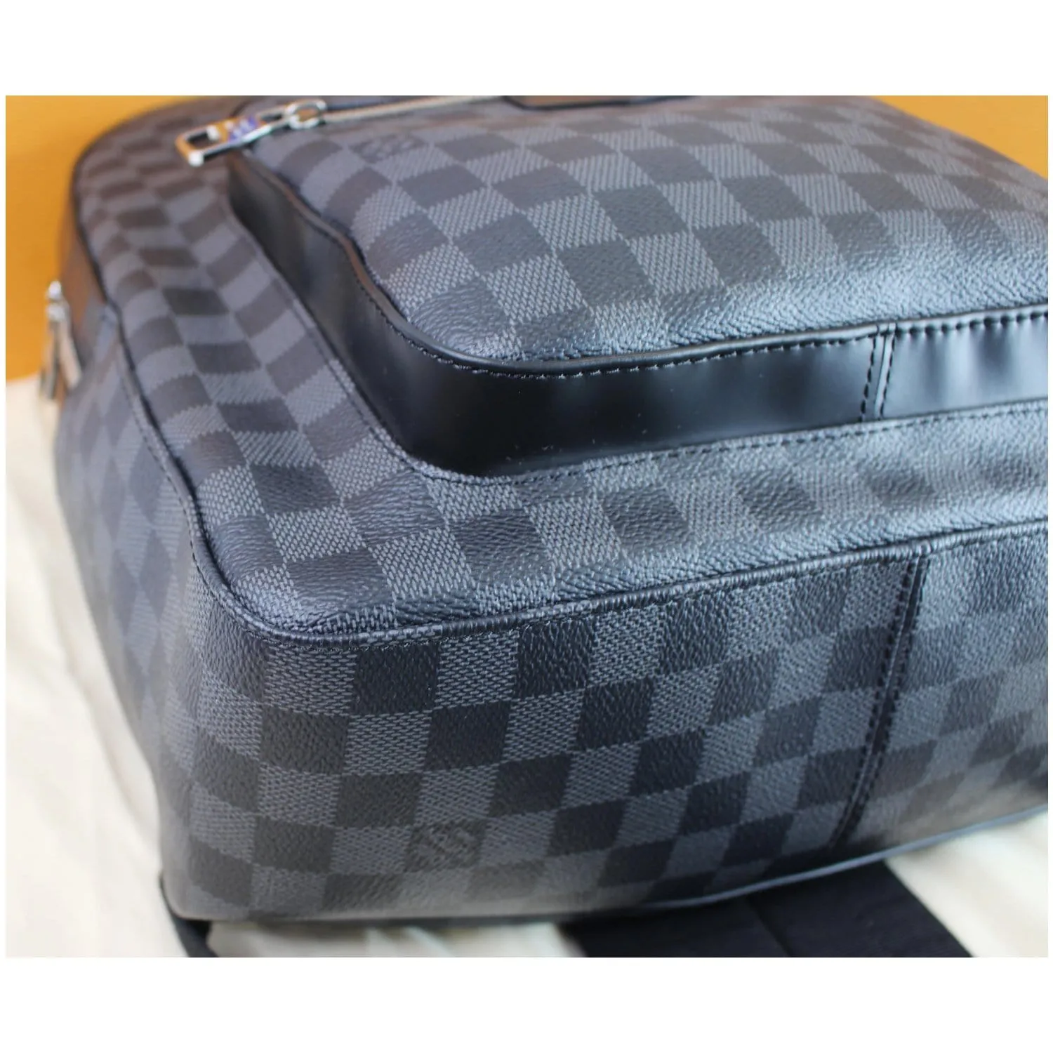 LOUIS VUITTON Josh Damier Graphite Backpack Bag Black