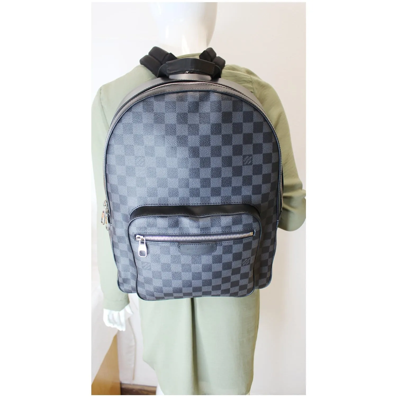LOUIS VUITTON Josh Damier Graphite Backpack Bag Black