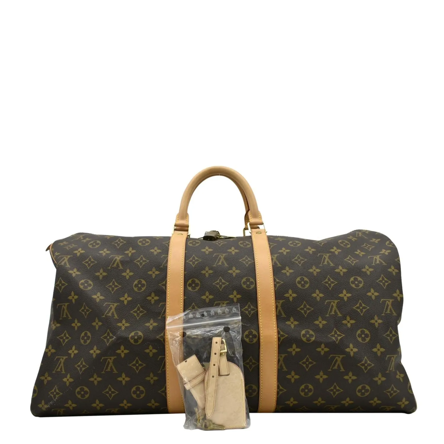 LOUIS VUITTON Keepall 55  Monogram Canvas Travel Bag Brown