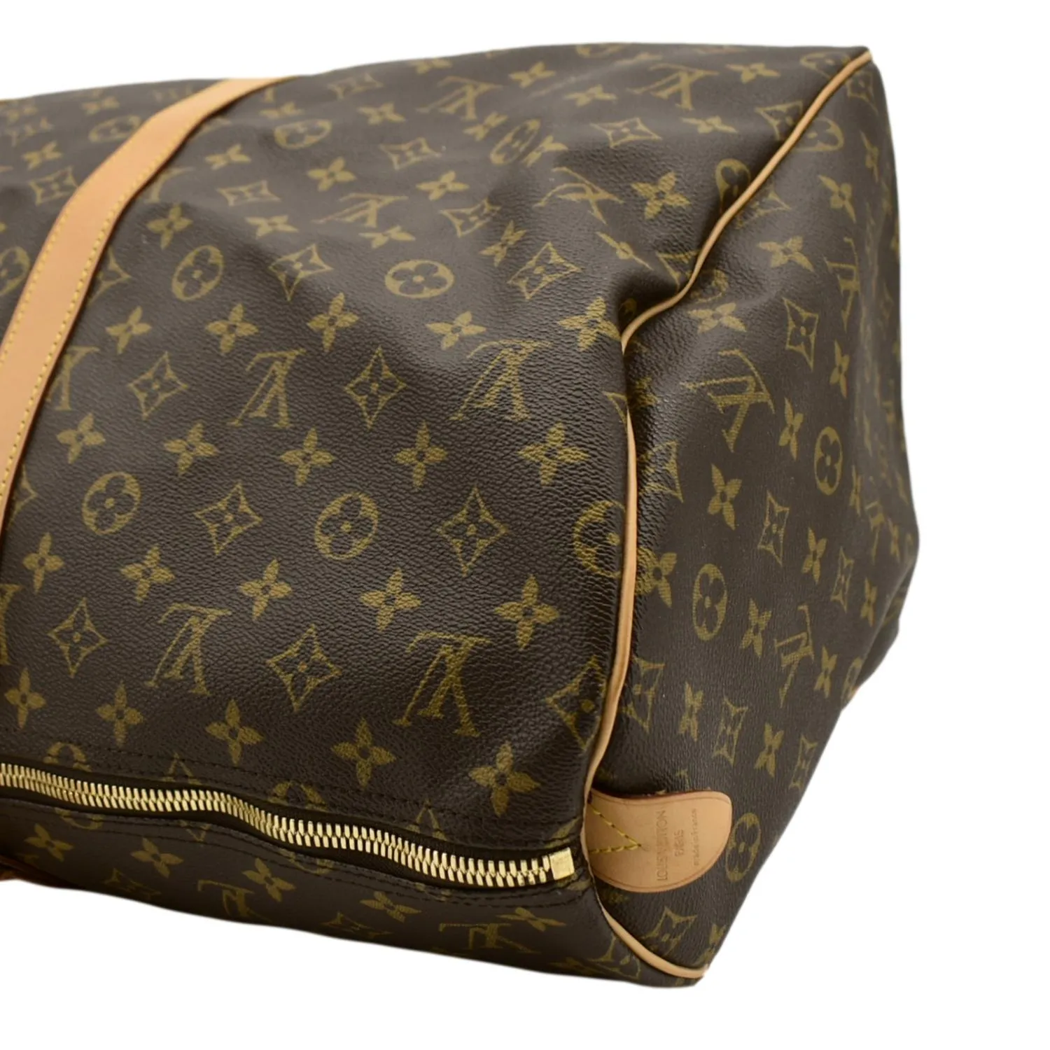 LOUIS VUITTON Keepall 55  Monogram Canvas Travel Bag Brown