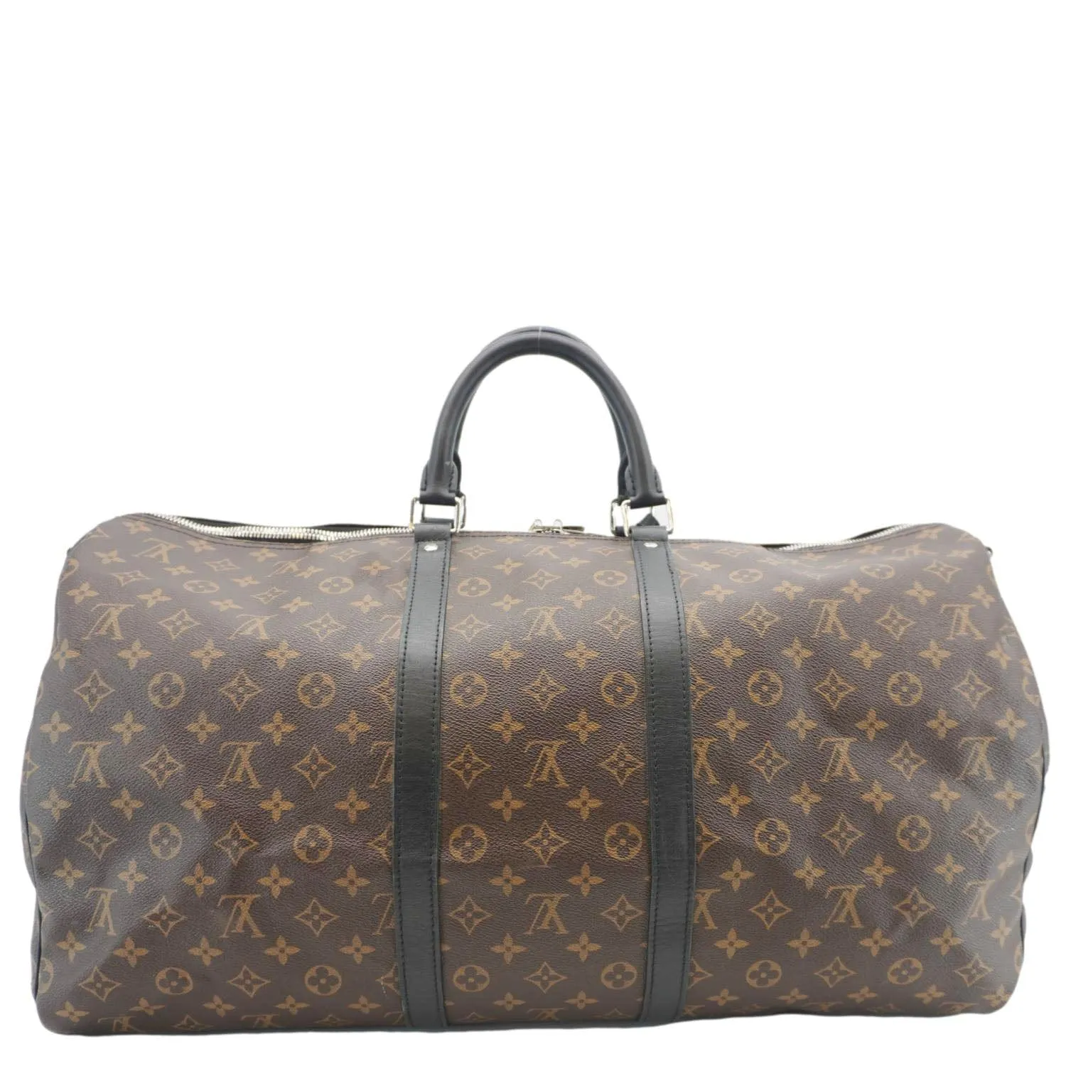 LOUIS VUITTON Keepall Bandouliere 55 Monogram Canvas Travel Bag Brown