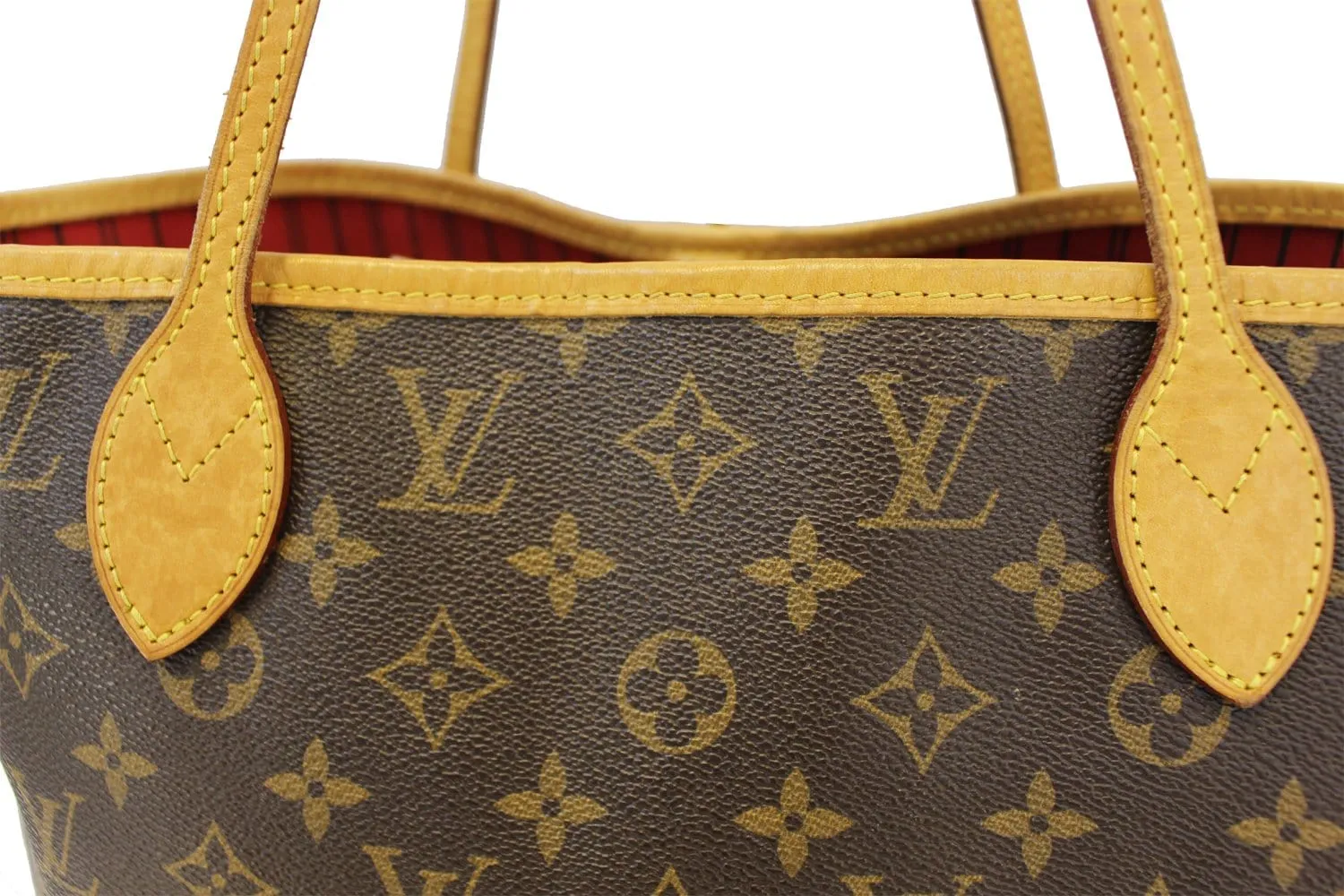 LOUIS VUITTON Monogram Canvas Red Neverfull MM Tote Bag