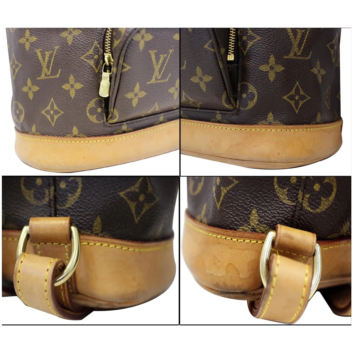 LOUIS VUITTON Montsouris MM Monogram Canvas Backpack Bag Brown