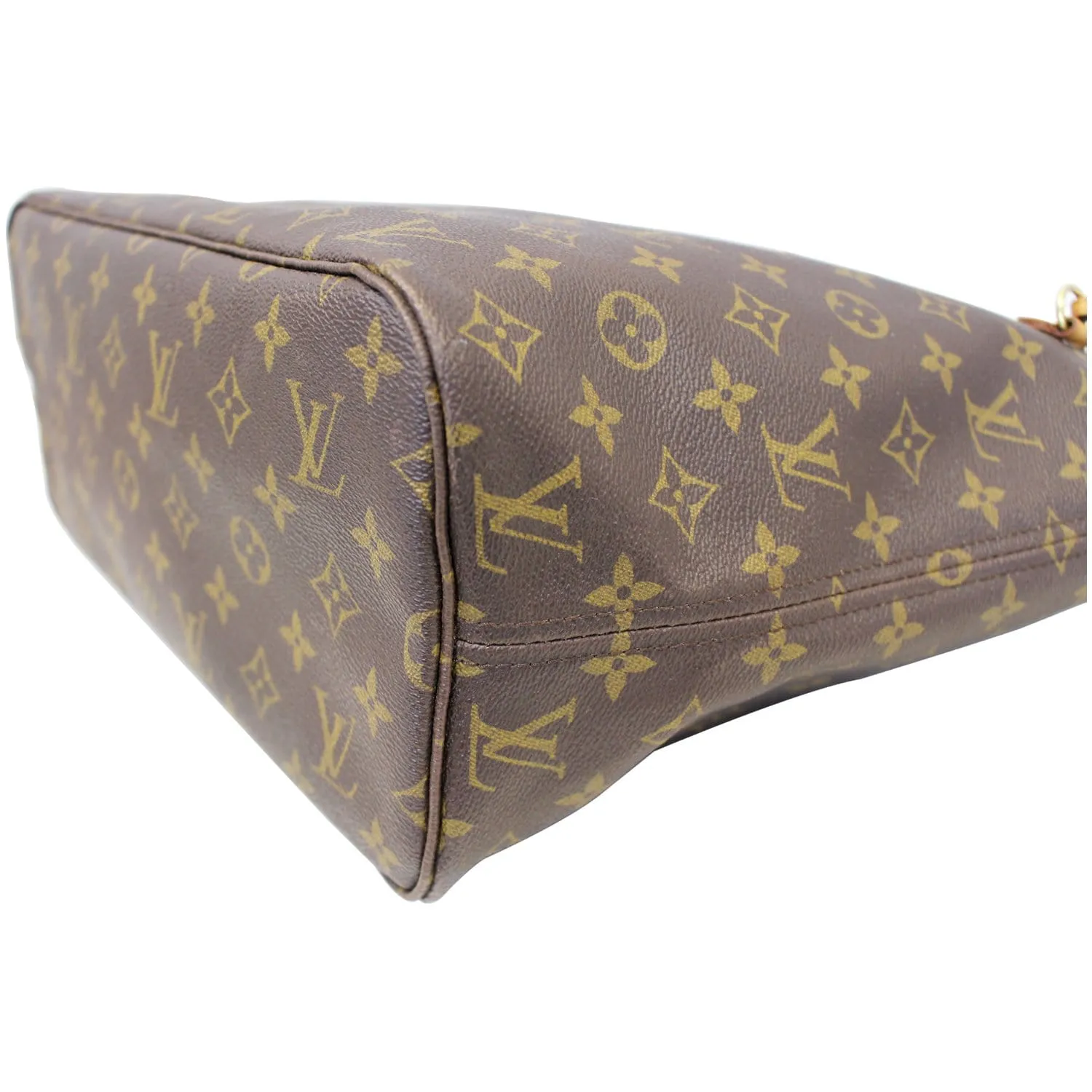 LOUIS VUITTON Neverfull MM Monogram Canvas Tote Shoulder Bag Brown