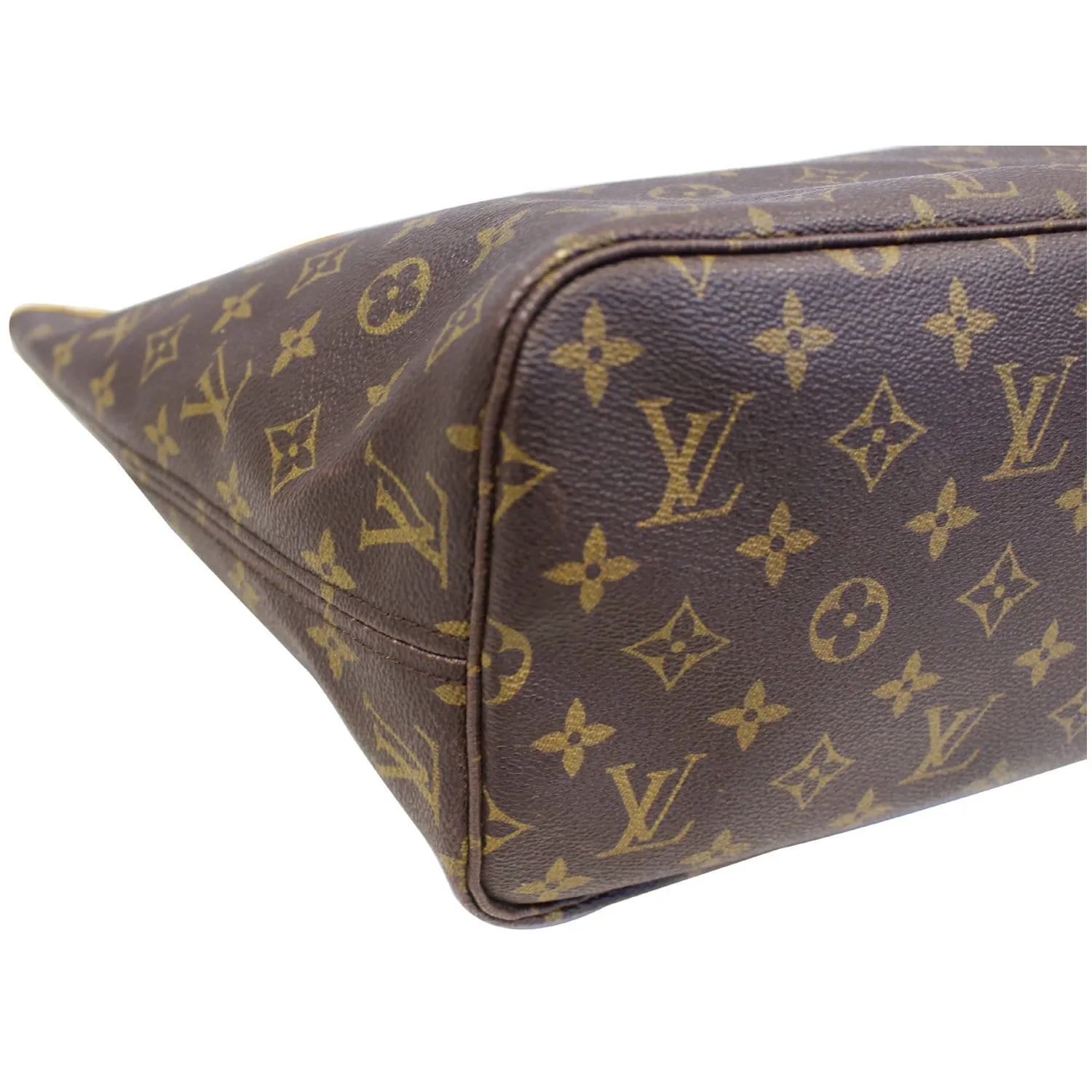 LOUIS VUITTON Neverfull MM Monogram Canvas Tote Shoulder Bag Brown