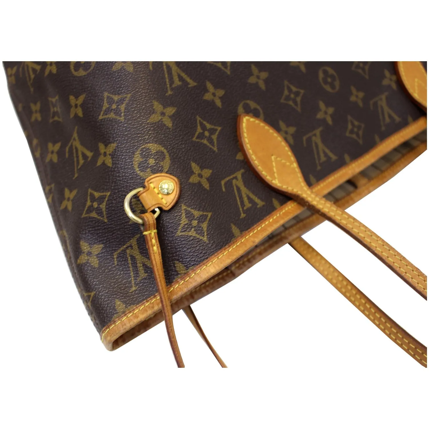 LOUIS VUITTON Neverfull MM Monogram Canvas Tote Shoulder Bag Brown