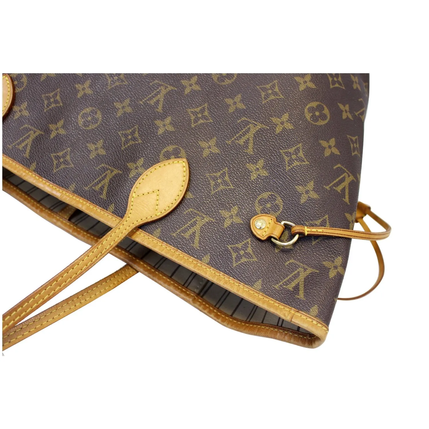 LOUIS VUITTON Neverfull MM Monogram Canvas Tote Shoulder Bag Brown