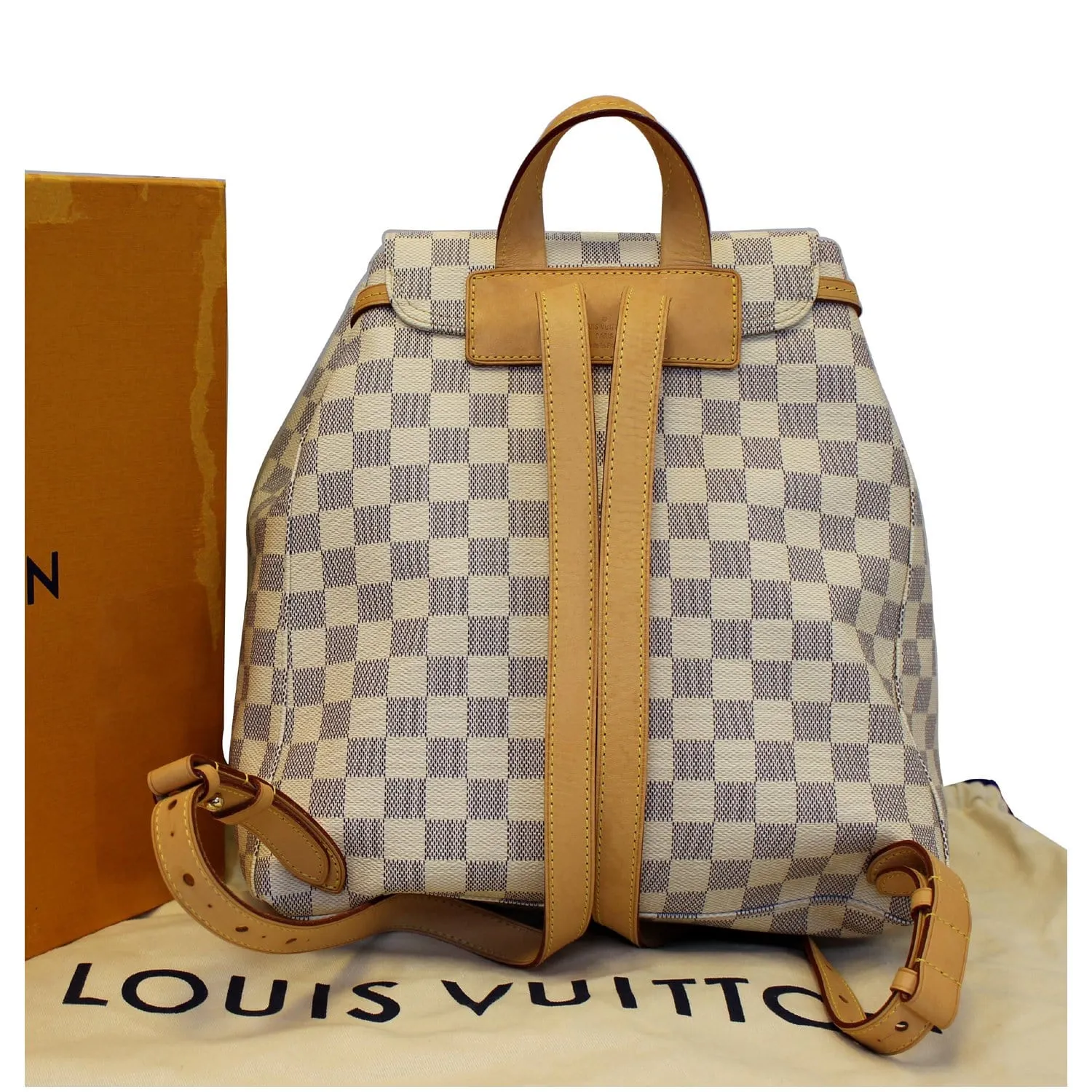 LOUIS VUITTON Sperone Damier Azur Backpack Bag White