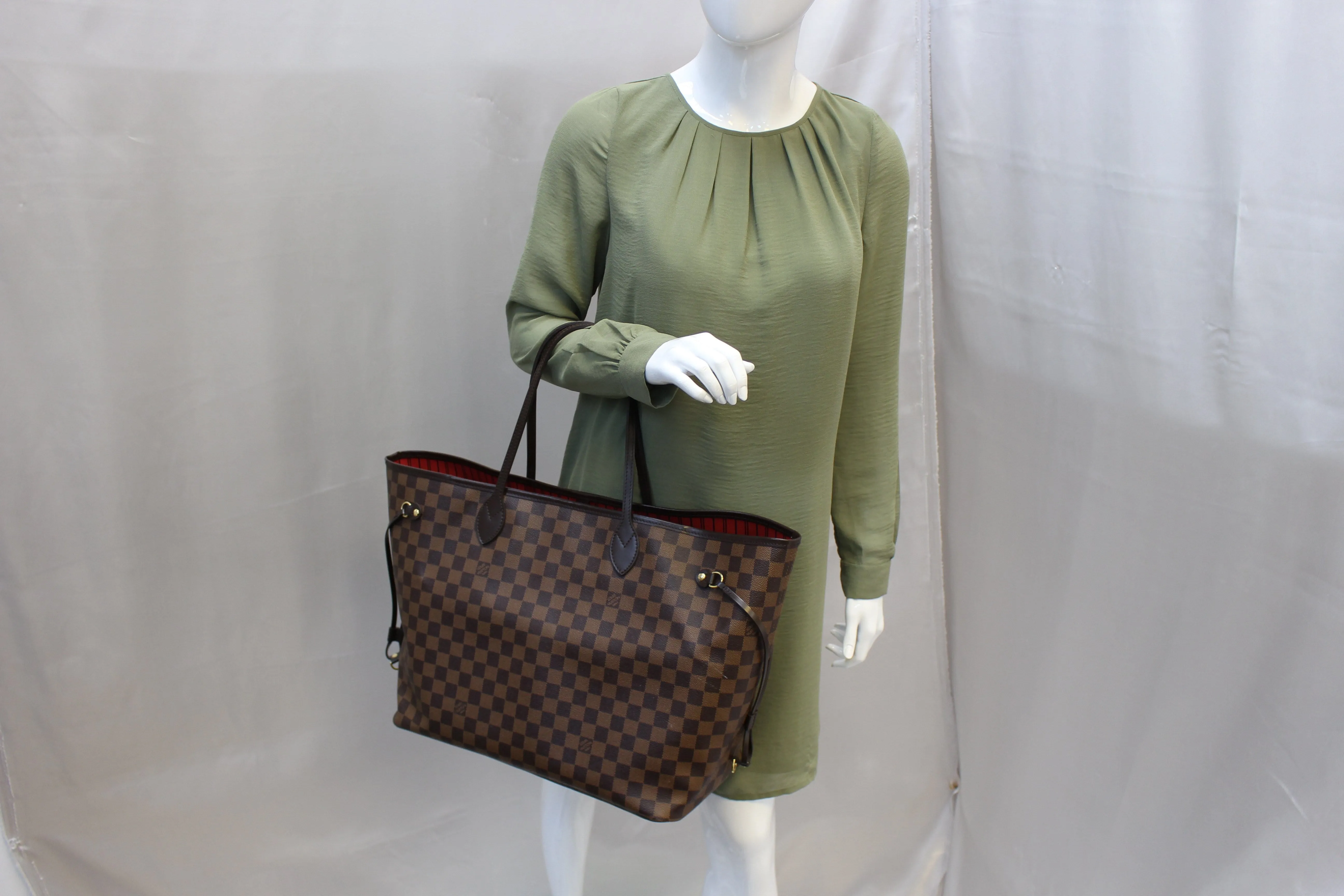 LOUIS VUITTON Used Bag Damier Ebene Brown Neverfull GM Tote