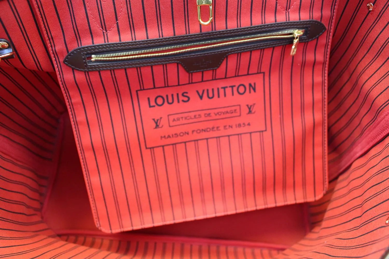 LOUIS VUITTON Used Bag Damier Ebene Brown Neverfull GM Tote