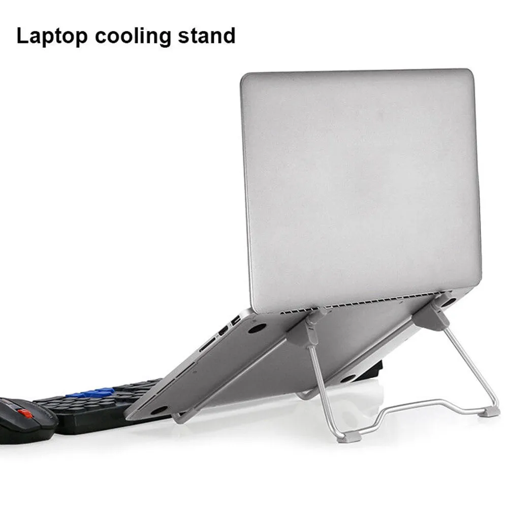 LS11 Aluminum Alloy Folding Collapsible Bracket Base Quick Heat Dissipation Stand For Macbook Laptops Tablet Holder gray