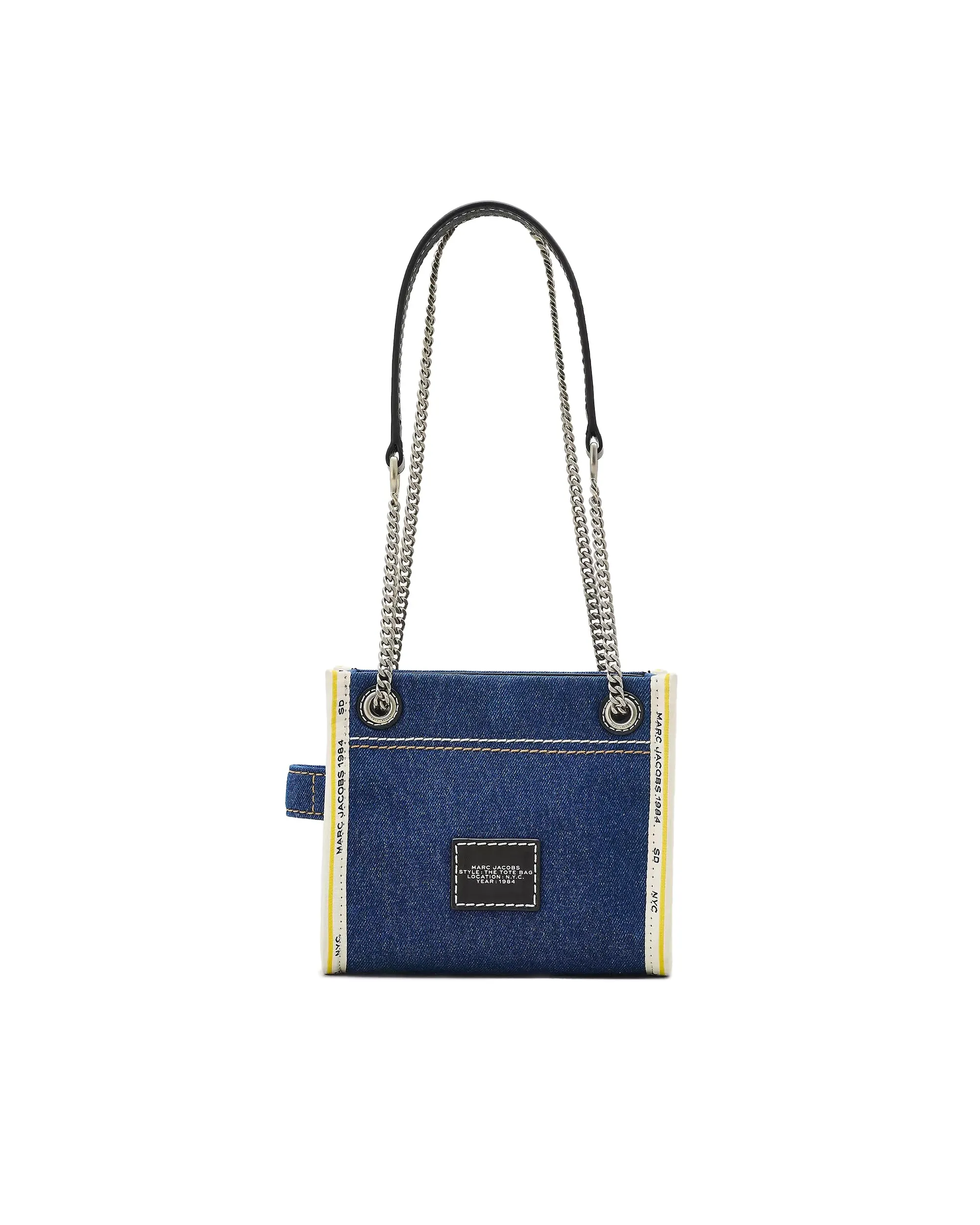 Marc Jacobs The Denim Chain Crossbody Tote Bag Dark Wash