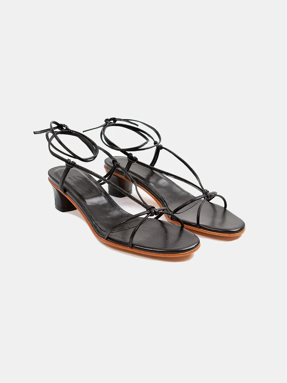Martiniano Spaghetti Heel in Black
