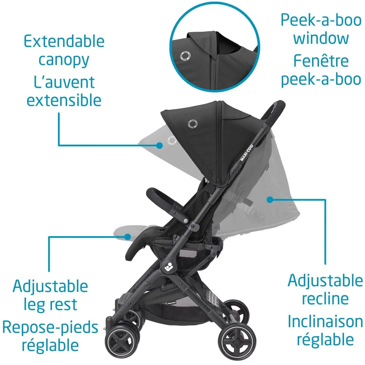 Maxi-Cosi Lara Ultracompact Travel Stroller - Essential Black