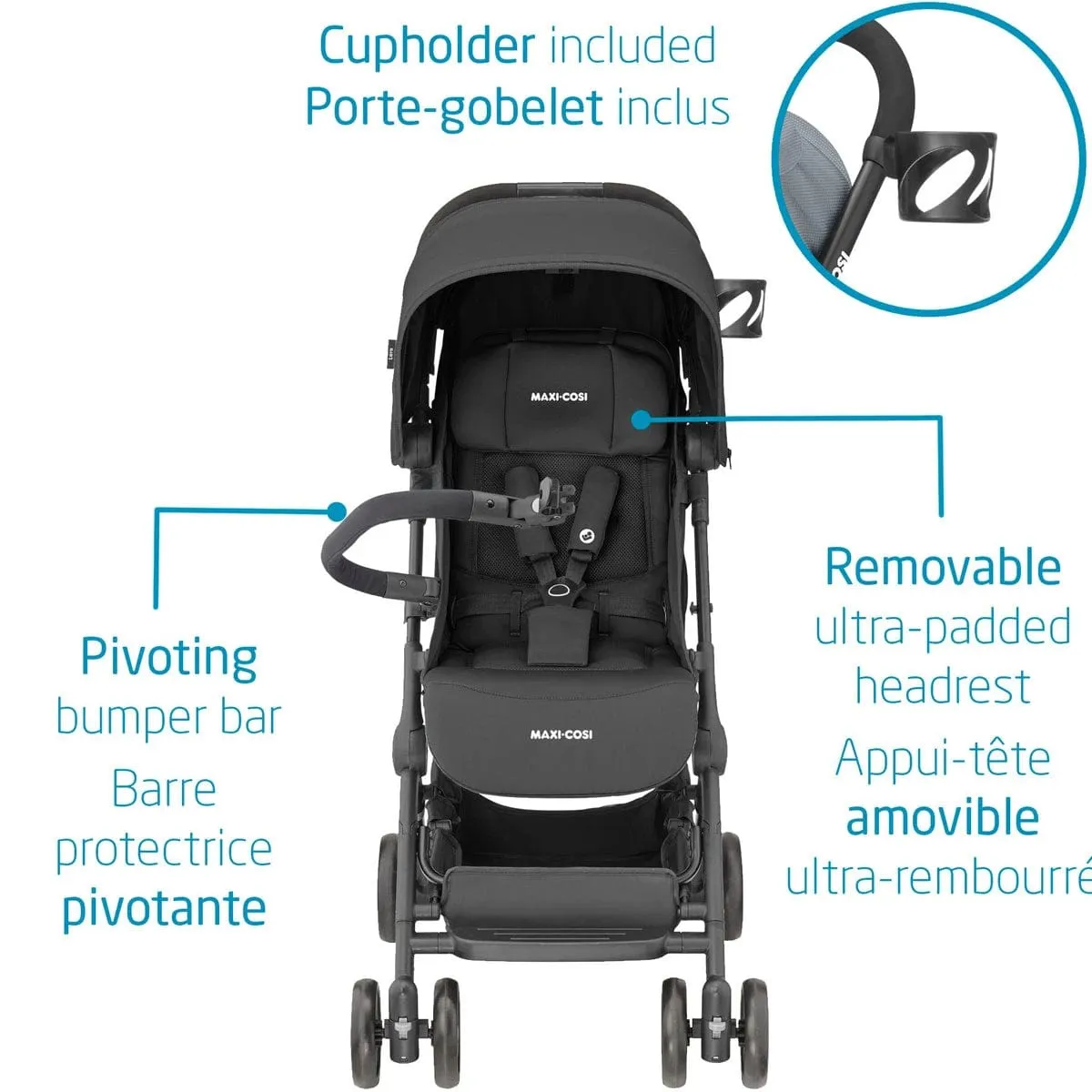 Maxi-Cosi Lara Ultracompact Travel Stroller - Essential Black