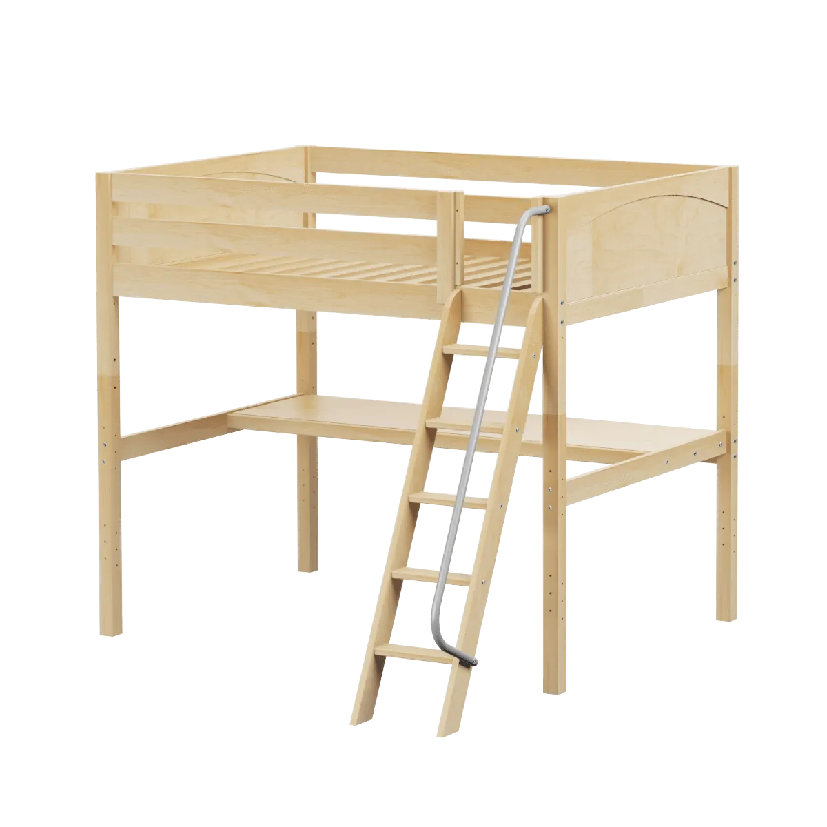 Maxtrix Full High Loft Bed with Angled Ladder   Desk