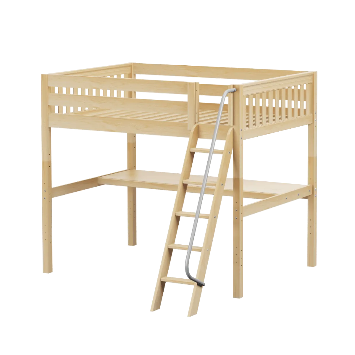 Maxtrix Full High Loft Bed with Angled Ladder   Desk