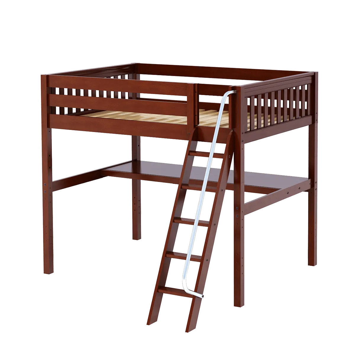 Maxtrix Full High Loft Bed with Angled Ladder   Desk