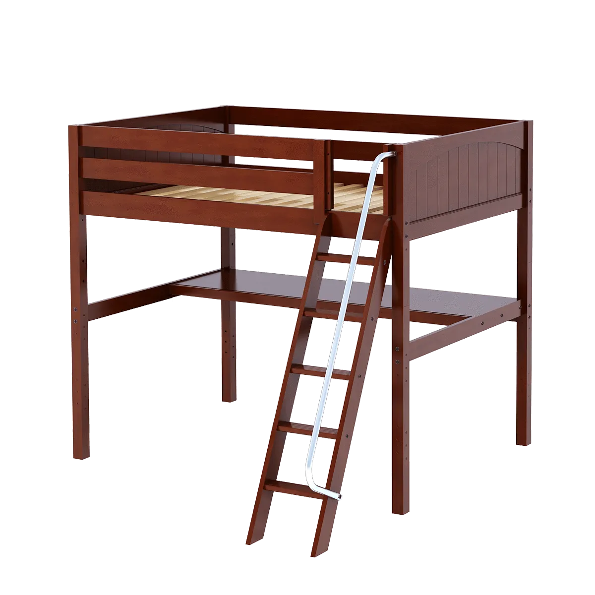 Maxtrix Full High Loft Bed with Angled Ladder   Desk