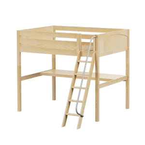 Maxtrix Full High Loft Bed with Angled Ladder   Desk