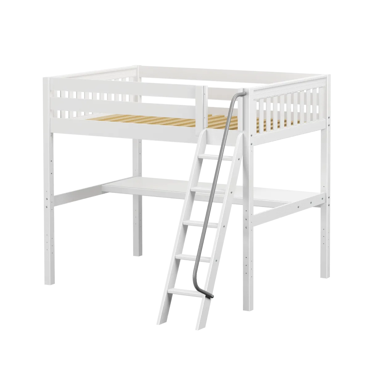Maxtrix Full High Loft Bed with Angled Ladder   Desk