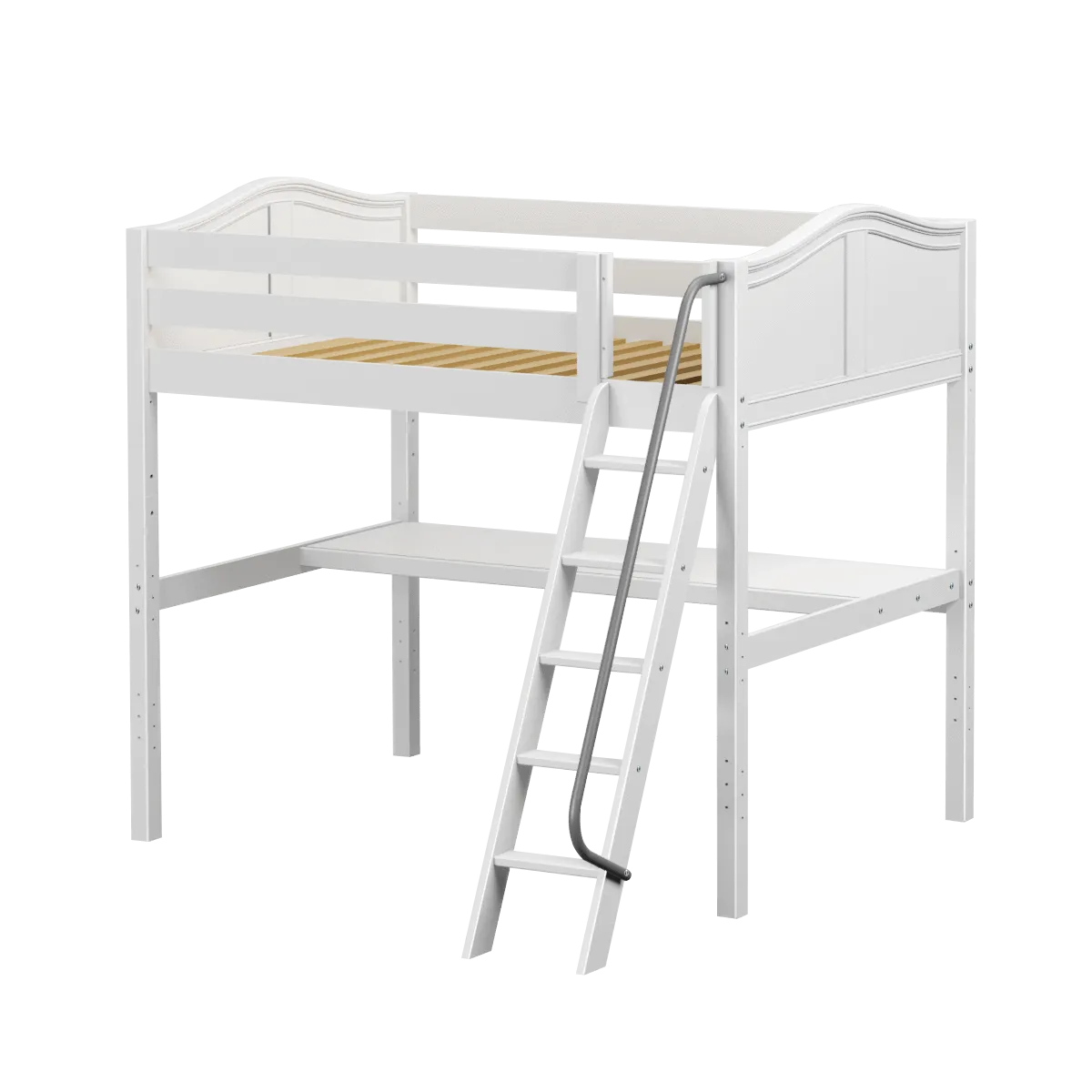Maxtrix Full High Loft Bed with Angled Ladder   Desk