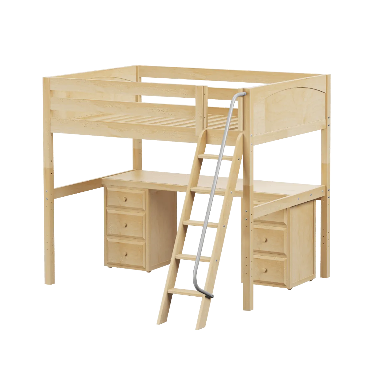 Maxtrix Full High Loft Bed with Angled Ladder   Desk