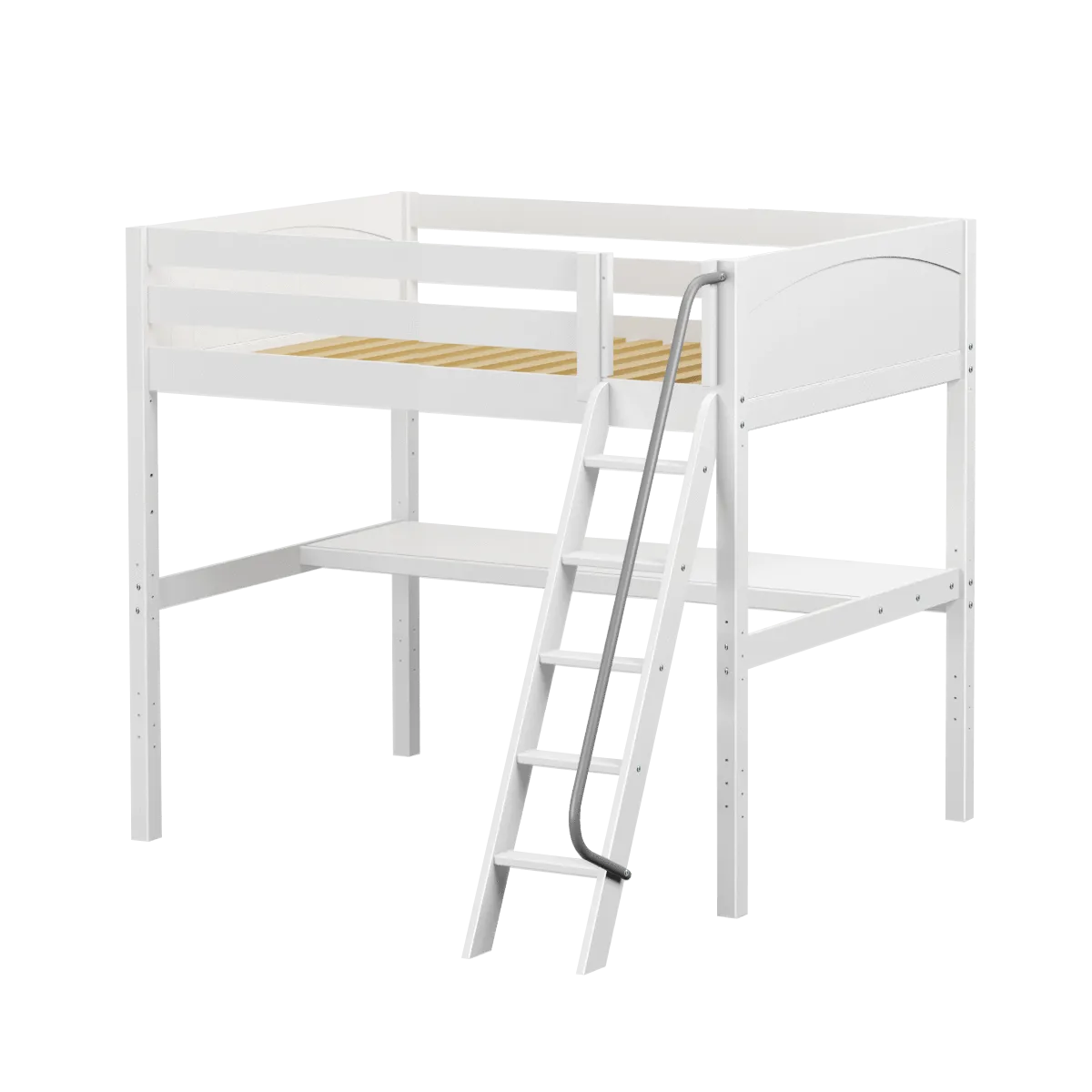 Maxtrix Full High Loft Bed with Angled Ladder   Desk