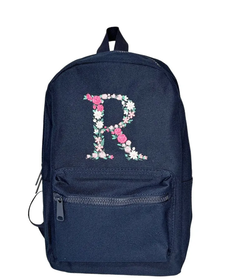 Mini Essential Backpack personalised with Floral initial Design