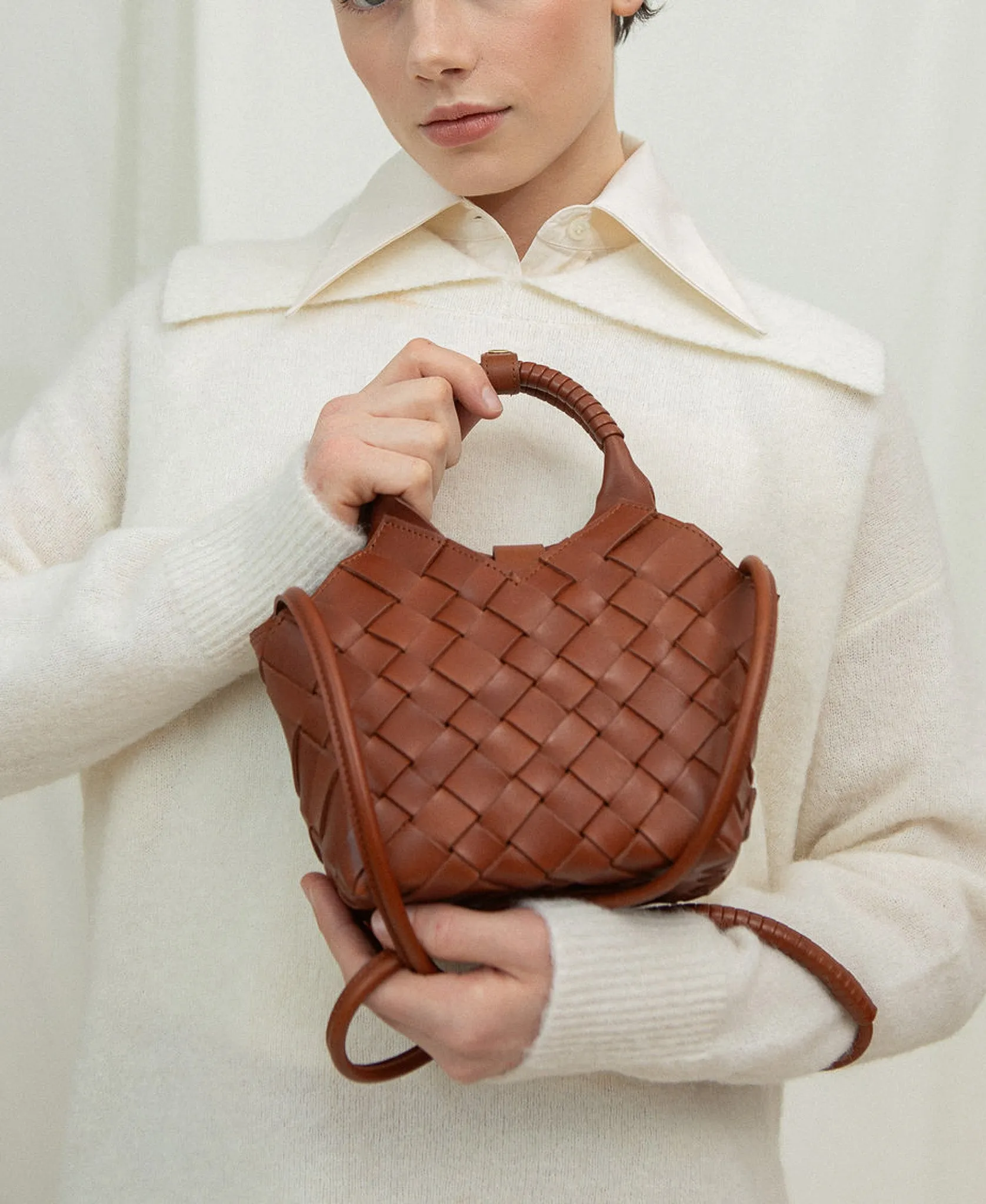 MISU MINI Dark Maroon Mix Crossbody bag