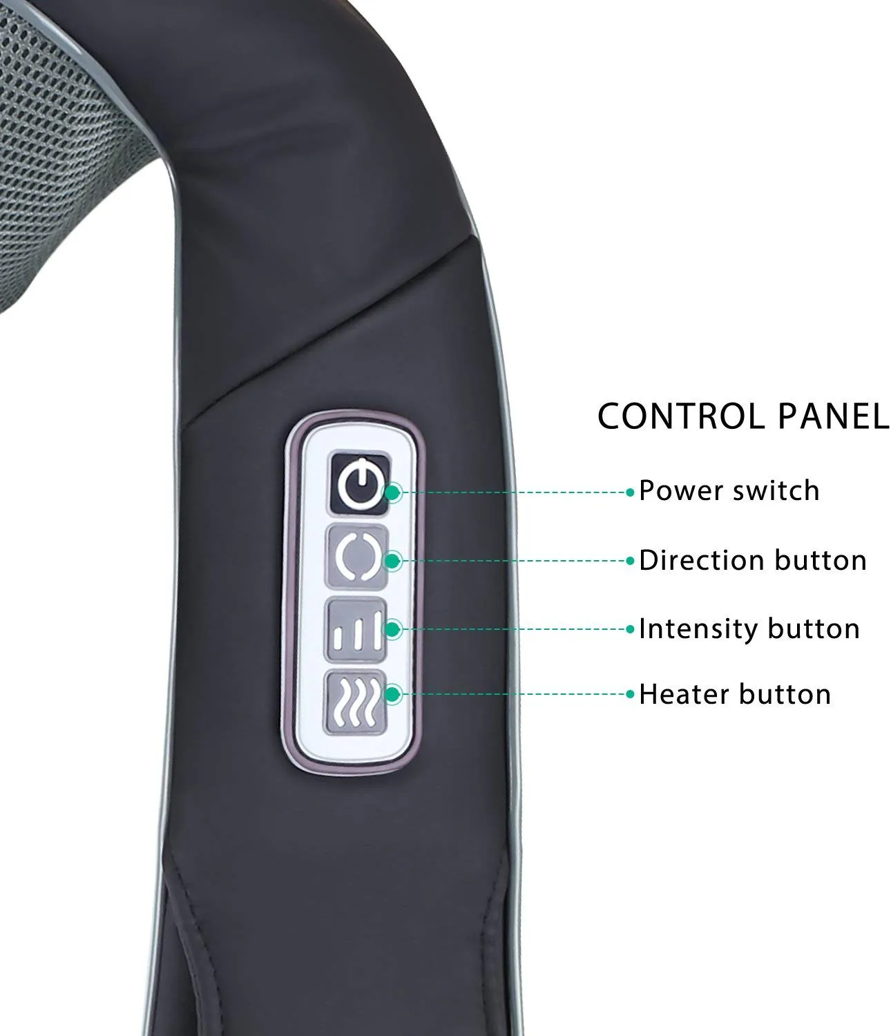 Naipo Back Neck and Shoulder Massager Shiatsu with Heat and 3D Deep Tissue Kneading for Anytime Anywhere Use (Cordless & Rechargeable)
