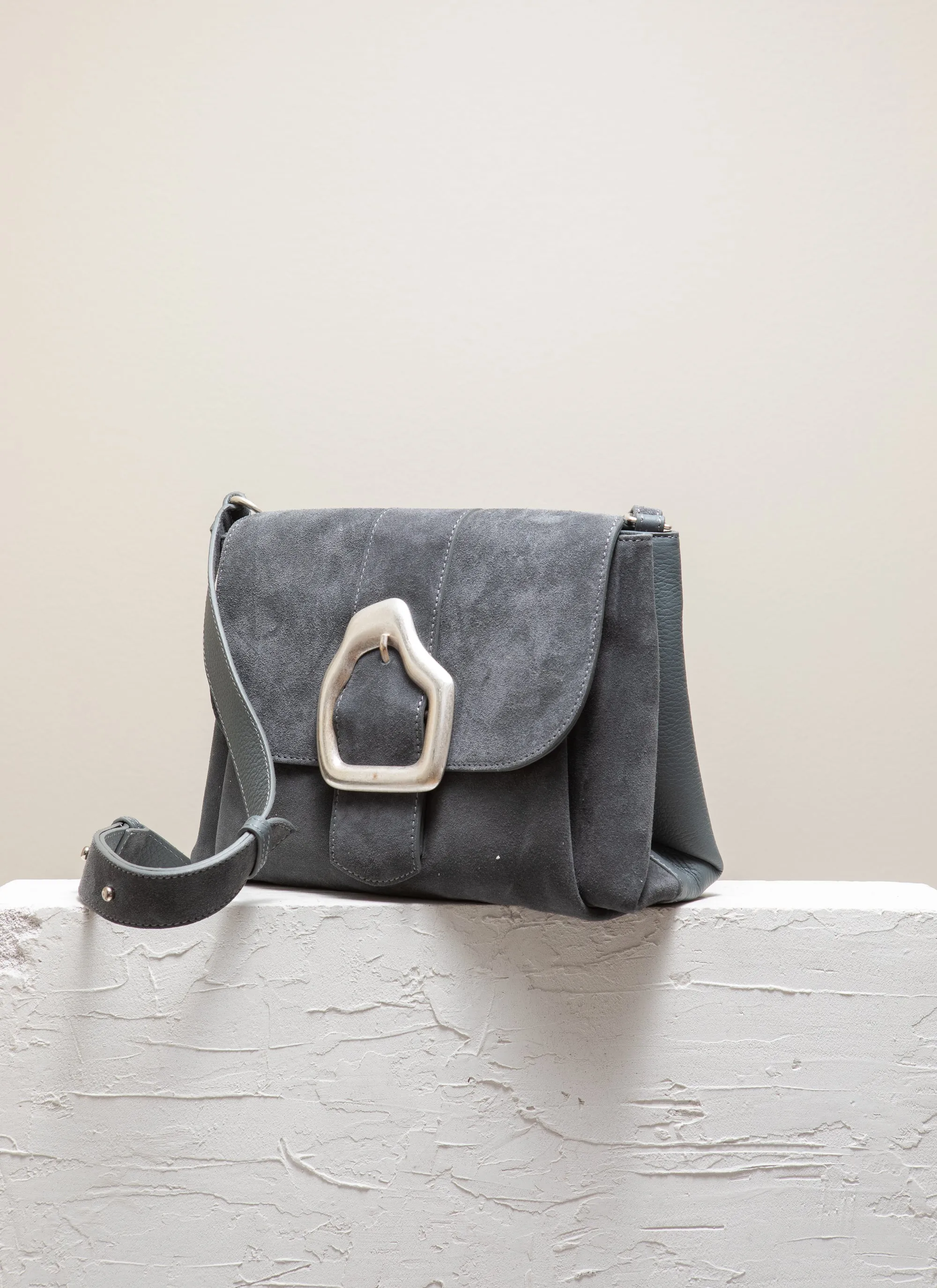 NAMI Dark Slate Suede Shoulder bag