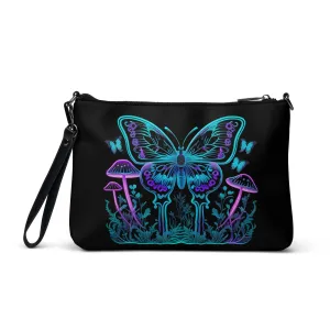 Neon Blue Butterfly Crossbody Bag