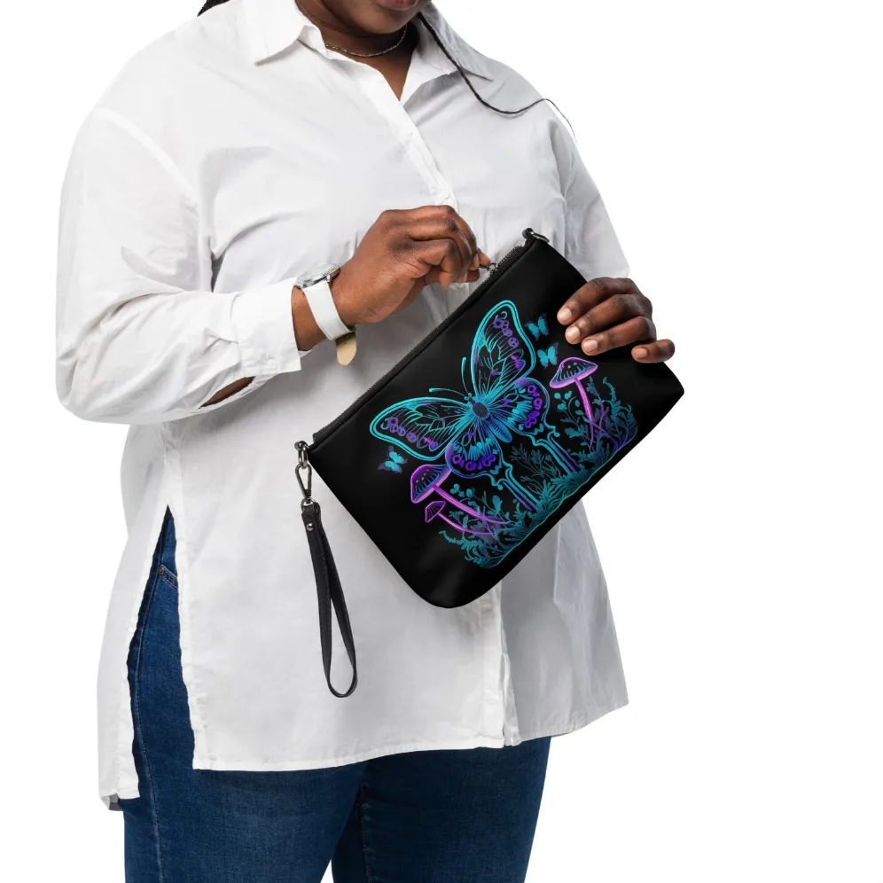 Neon Blue Butterfly Crossbody Bag