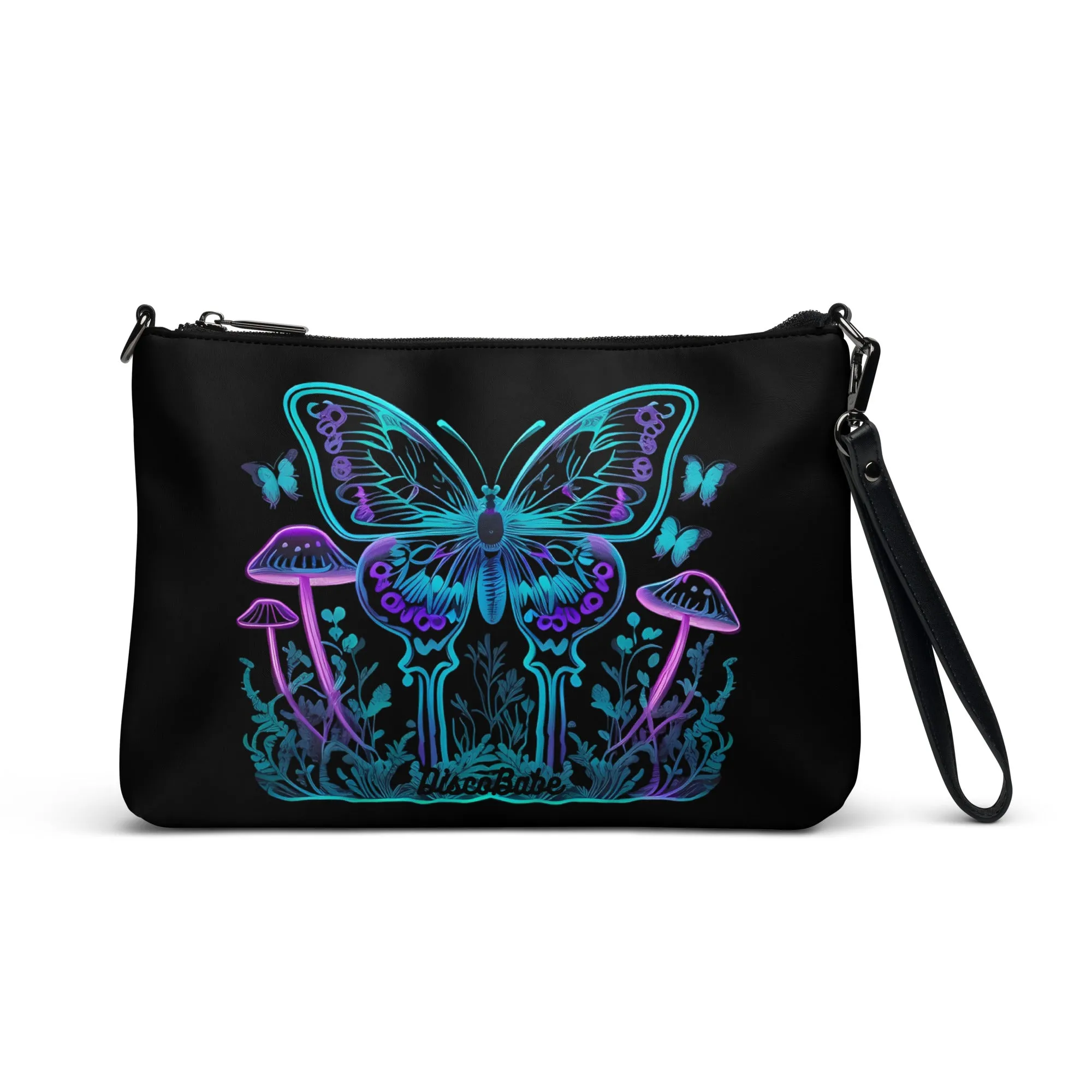 Neon Blue Butterfly Crossbody Bag
